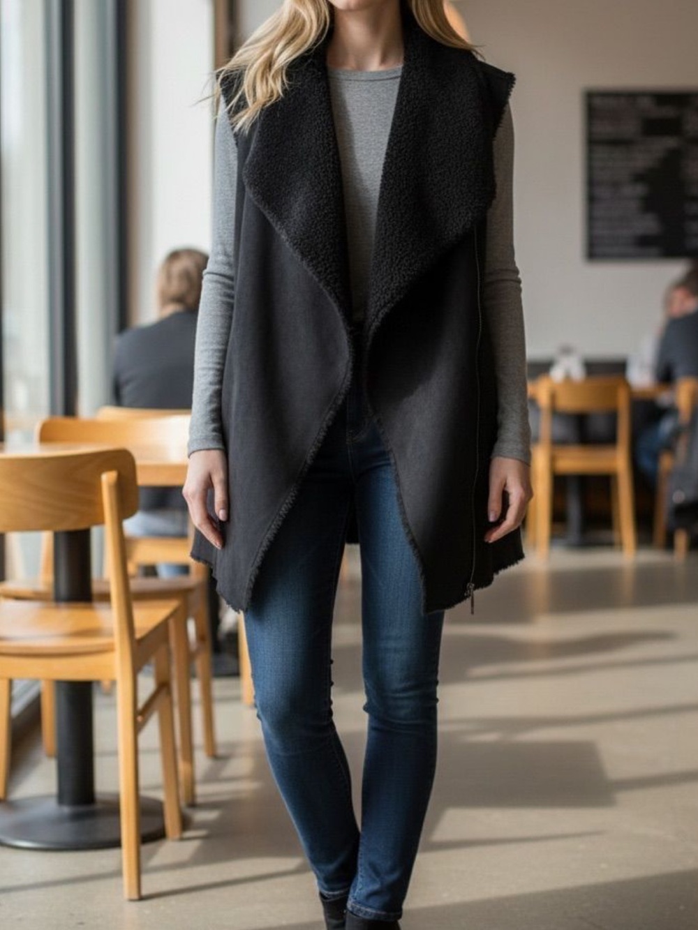 Sioni Faux Suede Fur Vest
